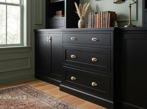 6Pack Champagne Bronze Cabinet Knobs with Backplate Drawer knobs - color: Champagne Bronze, style: Keelplate
