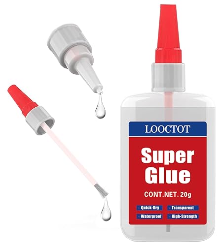 (2-in-1) Super Glue with Brush Applicator&Nozzle,3D Printer Thick Glue 20g - style: Super-Glue