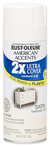 Rust Oleum 280719 American Accents Ultra Cover 2X Spray Paint, Satin Heirloom White, 12-Ounce - color: Satin Heirloom White