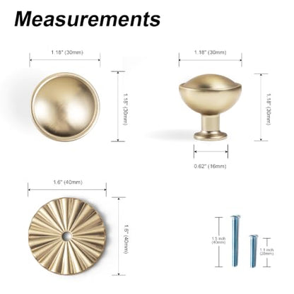 6Pack Champagne Bronze Cabinet Knobs with Backplate Drawer knobs - color: Champagne Bronze, style: Daisy