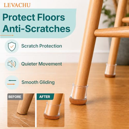 24 Pack Chair Leg Floor Protectors, Chair Leg Caps Round S - size: Round S