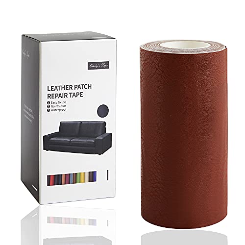 Leather Repair Tape kit Self Adhesive Patch Heavy Duty,Retro Dark Brown 4x60 inch for Couch, Sofa, Car Seat, Handbag, Furniture,Drivers Seat,Jacket, Computer Chair First Aid Vinyl Repair kit - color: Retro Dark Brown, size: 4*60 inch