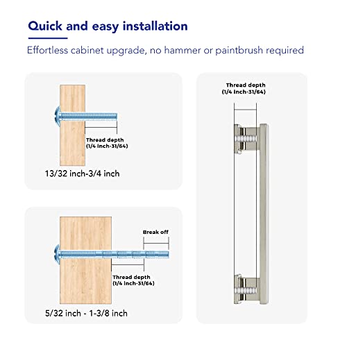 Brushed Nickel Cabinet Pulls, 5 Inch (128mm), 20 Pack, Heavy Duty - color: Brushed Nickel, size: 5" Hole Center