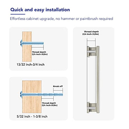 Brushed Nickel Cabinet Pulls, 5 Inch (128mm), 20 Pack, Heavy Duty - color: Brushed Nickel, size: 5" Hole Center