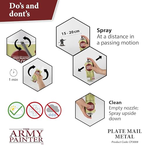 The Army Painter, Colour Primer Plate Mail Metal, 400 ml acrylic spray - color: Plate Mail
