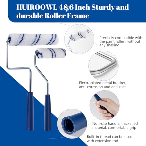 Microfiber Paint Roller, 3/8" Nap, 4 and 6 Inch, 20 Pack - size: 4&6 Inch Paint Roller Kit, 20 Pack