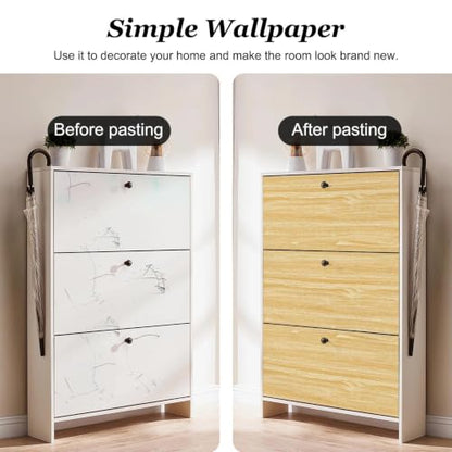 Peel and Stick Wallpaper Light Oak Wood Grain Contact Paper 15.7" x 472.4" - color: Oak, size: 15.7" x 472.4"