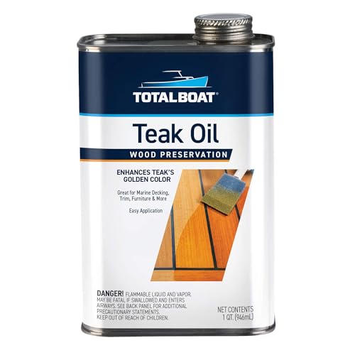 TotalBoat Marine-Grade Teak Oil Wood Sealer for Boats and Furniture - Quart