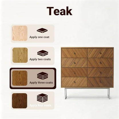 Wood Stain Sealer 135ml/5.3oz Water Based Walnut Wood Stain in One Brush - color: Teak