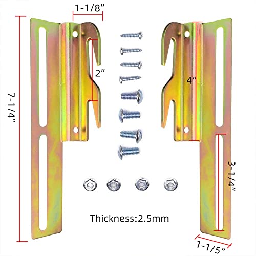 4Pcs #711 Bolt-On to Hook-On Bed Frame Conversion Brackets - color: 4Pcs -Bed Frame Hooks