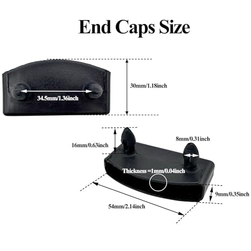 20pcs 54x9mm Black Replacement Bed Slat Plastic End Caps Holders for Holding Securing Wooden Slats Bed Base,Width 54mm x Height 9 mm (Inside Dimension) - size: End Caps 20 pcs