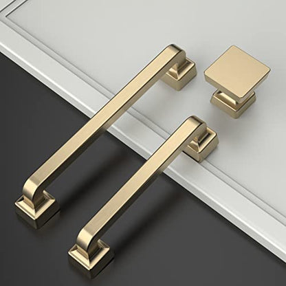 Amerdeco 10 Pack Brushed Gold Cabinet Knobs 1.2" - color: Brushed Gold, size: Knob
