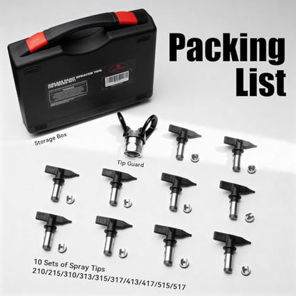 AEROPRO Tools 12 Pcs Airless Paint Sprayer Tips Set