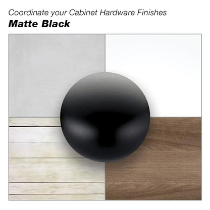 Richelieu | Toulon 3 3/4-inch (96 mm) Matte Black Round Cabinet Pull Handle - color: Matte Black, size: 3 3/4 in (Pack of 1)