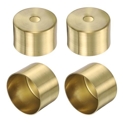 uxcell 4Pcs Metal Furniture Feet Cover, 1.69 x 1.18 Inch Conical Gold Table Foot Cap Increase Height Furniture Pads Leg Cover Protector for Chair, Table, Sofa - size: 1.69 x 1.18 Inch