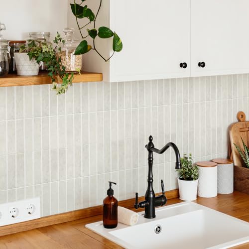 10 Sheets Thicker Design Peel and Stick Backsplash for Kitchen and Bathroom, 11.8"x11.8", Ashy Apricot - color: Ashy Apricot