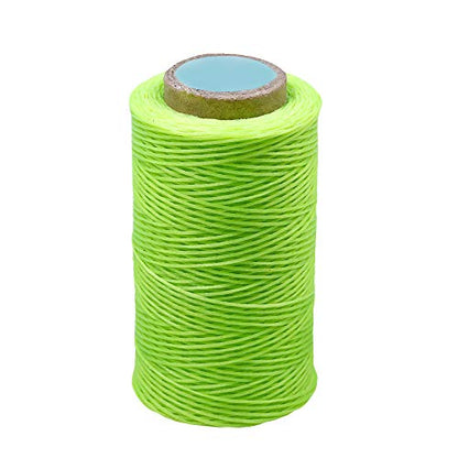 284Yards Leather Sewing Waxed Thread, 0.8mm Waxed Thread for Bookbinding - color: Lime Green