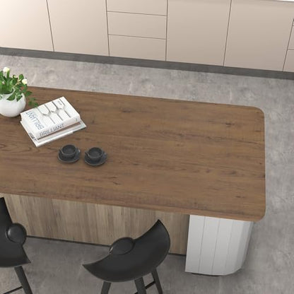 Boobest Extra Wide 48"x354" Dark Wood Contact Paper Brown Wood Vinyl - color: Brown, size: 48" x 354.3"