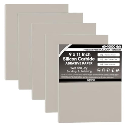 6-Sheet Premium 10000 Grit Wet Dry Sandpaper, 9 x 11 Inch - style: 10000Grit
