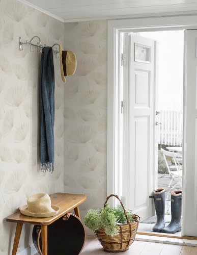 Neutral Botanical Peel and Stick Wallpaper Modern Farmhouse Contact Paper - color: Neutral/Beige, size: 17.3" x 197"