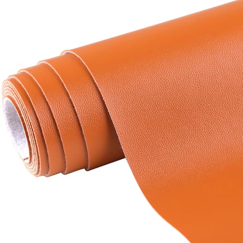Ramya 16x54 Inch Smooth Faux Leather Sheet,Used for Different DIY Process Projects, Leather Earrings,Upholstery, Leather Roll in Multiple Colors (Brown) - color: Brown