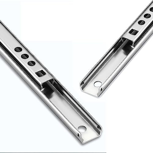 15.7 Inch Drawer Slides Runners Metal Ball Bearing Drawer Runner Draw for Replacement Two Way Drawing Slide Track Rail 17mm Wide x 400mm Length 1 Pair (0.7" Wide) - size: 15.7" * 0.7" (400*17mm)