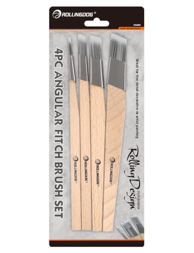 ROLLINGDOG 4PCS Trim Paint Brush Detail Trim Brush Cutting in Brush - color: 4pc