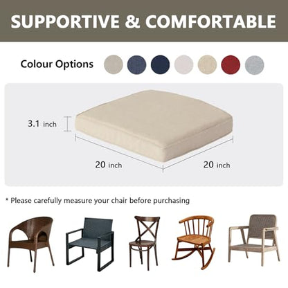 Goodgoods 20x20 Outdoor Chair Cushions Set of 2, 35D Foam, Biscuit - color: Biscuit, size: 20"x20" 2pcs