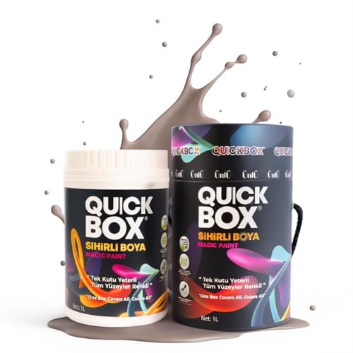 QUICKBOX® Cabinet Paint for Kitchen Cabinets & Furniture, Paint and Primer in One, No Sanding Required, Water-Based, Silk Matte Finish, Low VOC, 33.8 Fl Oz (1 Liter) (Misty Taupe) - color: Misty Taupe