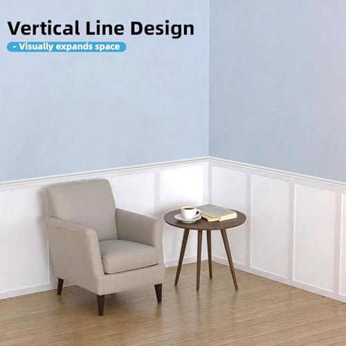 Art3d MDF Premade Paintable Board and Batten Wainscoting Kit, 94.5 x 54 in - size: 94.5 x 54 Inch
