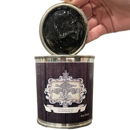 All-in-ONE Gel Stain - Ebony (Warm Black) - 32oz - color: Ebony, size: 32 Fl Oz