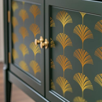 Gold Foil Rub on Transfer for Furniture DTF Transfers for Wood Drawer Decor, Ginkgo - style: Ginkgo