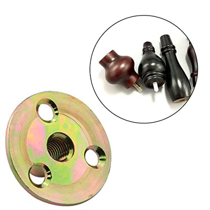 4pcs Furniture Mounting Plate Three-Hole Cylindrical Iron Plate Nut for Furniture Legs (M8 Metric Nut, 37mm Dia Plate, 16mm Height, 12mm Dia Rod) - size: M8