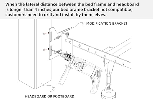 Bed Frame Brackets Adapter for Headboard Extra, Bed Modification Plate