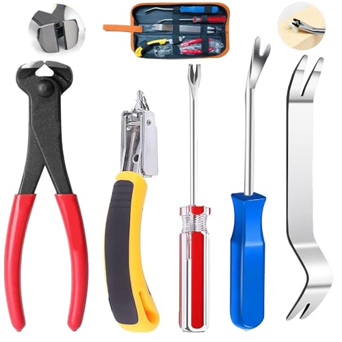 5pcs Upholstery Staple Remover Tool with Nail Puller Pliers Tack Puller Staple Puller, Nail Remover Tool for Furniture Floor Carpet Wall Wooden Case Photo Frame，Zipper Package. - color: B-black