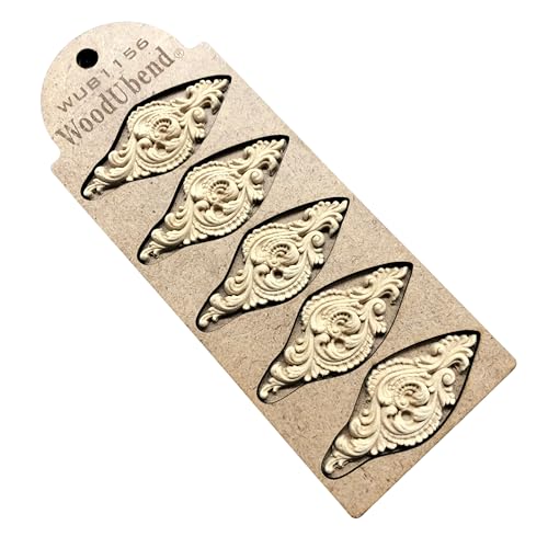 WoodUbend WUB1156 Lock Appliques - Heat Bendable & Flexible Wood Onlays 7x3cm - DIY Craft, Furniture & Home Decor - Easy to Apply & Paint - Versatile, Reusable & Decorative Decals (5 Pack) - size: WUB1156