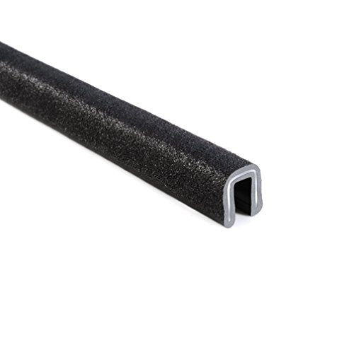TRIM-LOK Rubber-Lok Edge Trim, Fits 1/4-Inch Edge, 17/32-Inch Leg Length, 100-Foot Length, Single Gripping Finger, Rubber-Like Finish, Flexible PVC Construction, Glass and Sheet Metal Edge Protector - size: 100 Foot Length, style: Fits 1/4" edge with 17/3
