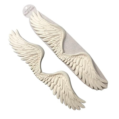 WoodUbend WUB0960 Pack of 2 Angel Wings Heat Bendable & Flexible Wood Appliques 9.5x43cm - DIY Craft, Furniture & Home Decor - Easy to Apply & Paint - Versatile, Reusable & Durable Decorative Decals - size: WUB0960