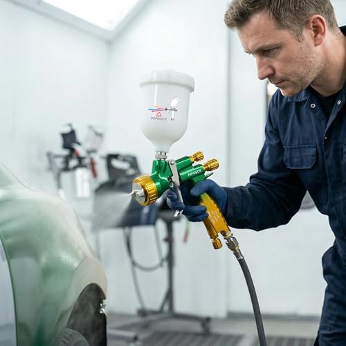 HVLP Air Spray Gun Kit 1.4mm, Professional Automotive Paint Sprayer - color: Green-golden, size: 1.4mm