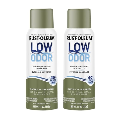 Rust-Oleum Low Odor Premium Spray Paint, Matte In The Green - color: In The Green, size: 11 Ounce (Pack of 2)