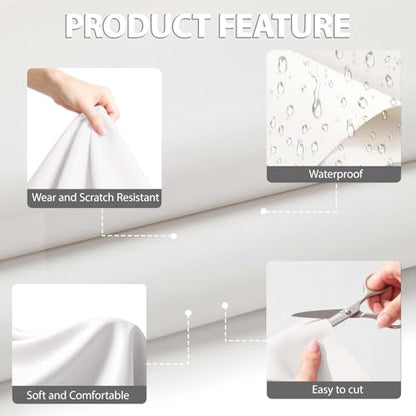 Faux Leather Fabric Smooth Solid 54" x 36" (White) - color: White