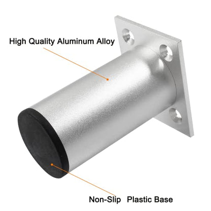 4-Pcs Adjustable Aluminum Alloy Furniture Legs 3" Height Silver - color: Silver, size: 3 Inch