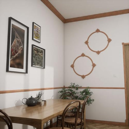 2 1/2" W x 2 1/2" H x 7/8" P Americraft Solid Hardwood Stain Grade Bullseye Rosette with Squared Edge, Sapele - color: Sapele Mahogany, size: 2.5-in. W x 2.5-in. H