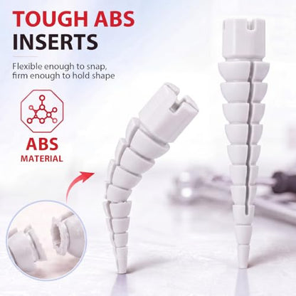 Bokon 30Pcs Stripped Screw Hole Repair Kit, #2-#16 White Wood Screw Anchors - color: White