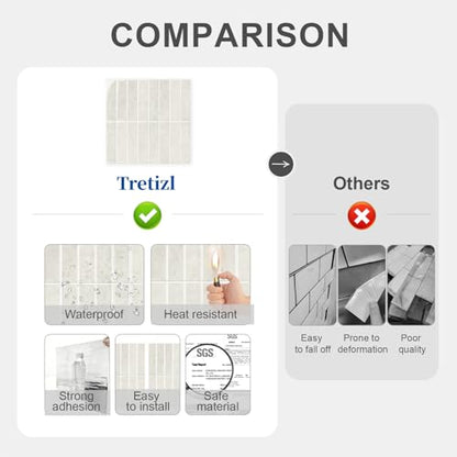10 Sheets Thicker Design Peel and Stick Backsplash for Kitchen and Bathroom, 11.8"x11.8", Ashy Apricot - color: Ashy Apricot
