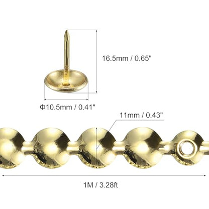 uxcell 3Pcs Upholstery Tacks Strips Nail Trims 1Meter 11mm Gold - color: Gold