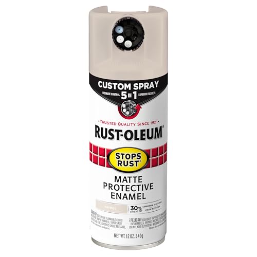 Rust-Oleum Stops Rust Custom 5-in-1 Spray Paint, Matte Oat Milk White - color: Matte Oat Milk White, size: 12 Ounce (Pack of 1)