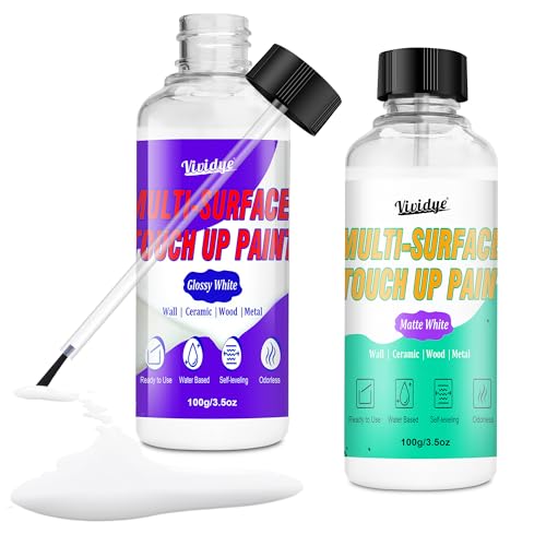 White Touch Up Paint Kit 7oz, Multi-Surface Paint for Walls & Furniture