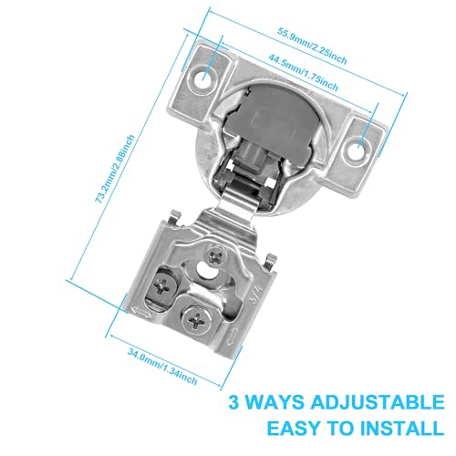 3/4 Inch Overlay Soft Close Cabinet Hinges, 30 Pack Slow Soft Close Hinges for Kitchen Cabinets Satin Nickel Hidden Self Closing Kitchen Cabinet Hinges for Cupboard - size: 3/4 inch Overlay