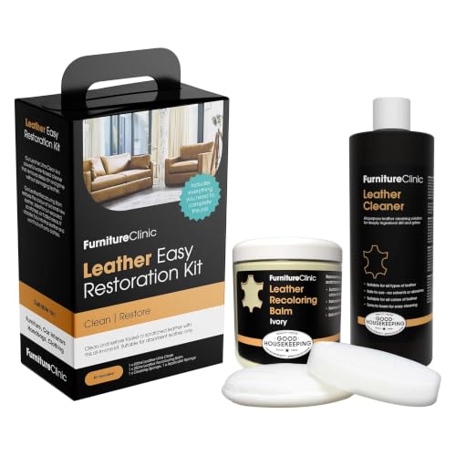 Furniture Clinic Leather Easy Restoration Kit, Ivory, 4 Piece - color: Ivory, size: Easy Kit